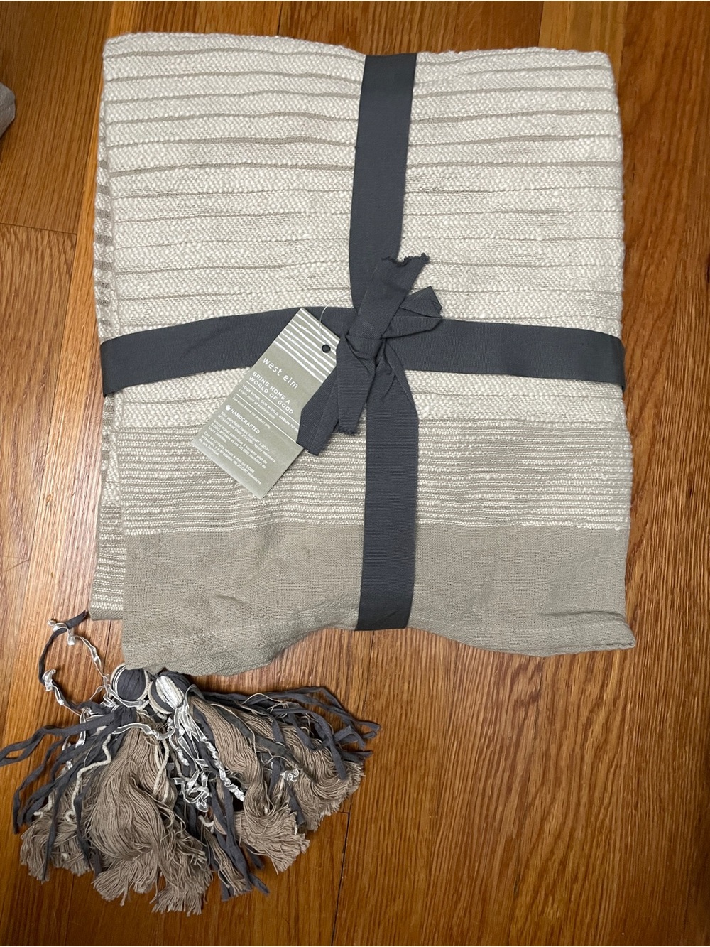 NWT West Elm Texture Striped Ribbed Throw 50” x 60”